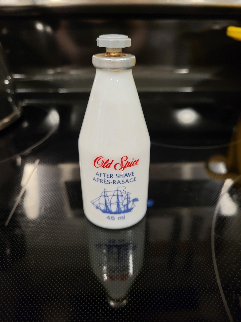 Vintage 1983 Old Spice Shulton Milk Glass Bottle - Canadian Collectible